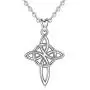 Eusense Sterling Silver Celtic Cross Necklace Trinity Knot Jewelry Irish Heart Love Necklaces Good Luck with Cubic Zirconia for Women