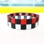 YBMYCM Rainbow Bracelet - Enamel Tile Bracelet Stackable Colorful Beads Stretch Bangle for Women Men Girls