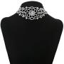Nicute Rhinestone Choker Necklace Crystal Flower Necklaces Chain Festival Neck Jewelry for Women and Girls (Silver)