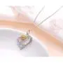 Sterling Silver You Are My Sunshine Sunflower CZ Heart Pendant Necklace 18'' for Girls Women Sterling Silver You Are My Sunshine Sunflower CZ Heart Pendant Necklace 18'' for Girls Women