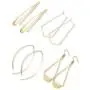 FIBO STEEL Curved Threader Dangle Earrings for Women Drop Hoop Bar Statement Earrings Set FIBO STEEL Curved Threader Dangle Earrings for Women Drop Hoop Bar Statement Earrings Set