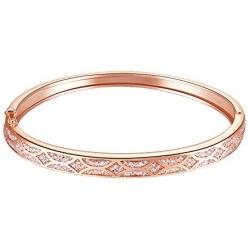 Lavencious Arts Design Bangle Bracelet Evening Party Bling Gold Plated Elegant Jewelry 7''
