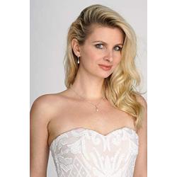 Mariell Wedding Necklace & Earrings CZ Jewelry Set with Dainty Freshwater Pearl for Bridesmaids & Brides