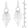 Shimmering Fan of .925 Sterling Silver Dangle Earrings