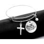 Uloveido Stainless Steel Christian Bible Verse Quote Expandable Wire Bangle Bracelets 2.5 Inches
