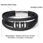 BINLUN 2Pcs Black Braided Genuine Leather Bracelet & 8mm White Turquoise Beads Bracelet Set 3 Magnetic Clasp Copper Decoration Elastic Bracelet Natural Stone Yoga Bracelet BINLUN 2Pcs Black Braided Genuine Leather Bracelet & 8mm White Turquoise Beads Bracelet Set 3 Magnetic Clasp Copper Decoration Elastic Bracelet Natural Stone Yoga Bracelet