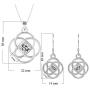 Swarovski Earrings Pendant Necklace Jewelry Set Sterling Silver Celtic Knot with 18 Inches Chain for Women