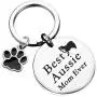 BLEOUK Australian Shepherd Keychain Aussie Gift Aussie Dog Mom Best Australian Shepherd Mother Dog Paw Print for Australian Shepherd Owners Lovers BLEOUK Australian Shepherd Keychain Aussie Gift Aussie Dog Mom Best Australian Shepherd Mother Dog Paw Print for Australian Shepherd Owners Lovers