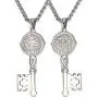 U7 Ward Off Evil Exorcism Jewelry Stainless Steel/Black / 18K Gold Plated Saint Benedict Medal Design Key Pendant Necklace U7 Ward Off Evil Exorcism Jewelry Stainless Steel/Black / 18K Gold Plated Saint Benedict Medal Design Key Pendant Necklace