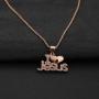 MAOFAED Religious Gift Baptism Gift I Love Jesus Chrtistian Jewelry Jesus Pendant Necklace Gift for Women