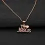 MAOFAED Religious Gift Baptism Gift I Love Jesus Chrtistian Jewelry Jesus Pendant Necklace Gift for Women