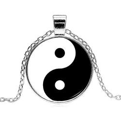 Yin Yang Pendant Necklace - Chinese Philosophy Taoist Symbol Talisman Taichi Yoga Stainless Steel Charm Pendant Necklace Necklace