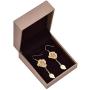 Rose Gold Earrings, Gift for Women & Girls ZJchao 24K Gold Real Flower Petal Dangle with Leaf Long Drop Rose Jewelry