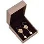 Rose Gold Earrings, Gift for Women & Girls ZJchao 24K Gold Real Flower Petal Dangle with Leaf Long Drop Rose Jewelry