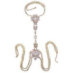 NABROJ 8 Colors 1 PC Glamorous Crystal Body Chain Costume Belt Chain Jewelry with Gift Box