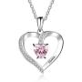 Personalized Pendant Heart Necklace for Women Custom Names Necklace with Cubic Zirconia Christmas Jewelry Gift Birthday Gift for Mom Women Wife Girls Her