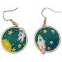 Creative Cute Cartoon Astronaut Stud Earrings for Women Asymmetric Spaceman Star Drop Earrings Hypoallergenic Jewelry