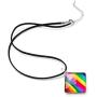 SUVANI Hand Blown Glass Multi-Colored Rainbow Striped Pendant Necklace or Dangle Earrings