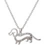 Lemegeton Lovely Dachshund Puppy Crystal Silver Plated Dog Pendant Necklace for Women/Girls Gift Jewelry