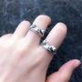 tenghong2021 3 Pcs Frog Open Rings Set Vintage Adjustable Alloy Animal Finger Rings Cute Silver Frog with Red Eyes Rings Dainty Jewelry Gifts for Birthday Valentine’s Day for Women Men