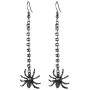 Lux Accessories Halloween Black Hanging Spider Rhinestones Hook Dangle Earrings