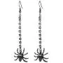 Lux Accessories Halloween Black Hanging Spider Rhinestones Hook Dangle Earrings
