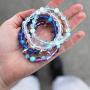 Life Token Shimmer Beads 8mm Glowing Glass Mermaid Moonstone Stretch Bracelet for Women Rainbow Violet Purple