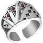 FAADBUK Steel Poker Flush Logo Ring Poker Lover Gift Poker Card Shap Ring Rock Hip Hop Punk Jewelry for Women Men
