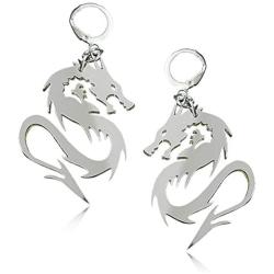 DAMLENG Charm Chic 80s 90s Chinese Dragon Hoop Earrings Cool Acrylic Dragon Totem Dangle Drop Earrings for Women Girls Unique Animal Jewelry