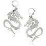 DAMLENG Charm Chic 80s 90s Chinese Dragon Hoop Earrings Cool Acrylic Dragon Totem Dangle Drop Earrings for Women Girls Unique Animal Jewelry