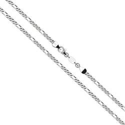 925 Sterling Silver Diamond Cut Solid Figaro Link-Chain Necklace (3 mm, 4 mm) Claps: Lobster Claw