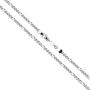 925 Sterling Silver Diamond Cut Solid Figaro Link-Chain Necklace (3 mm, 4 mm) Claps: Lobster Claw