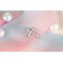 VENSERI Sideways Cross Pendant 925 Sterling Silver Simple Necklaces Choker Necklace for Women Girls Birthday Gift