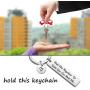 MAOFAED Long Distance Boyfriend Gift Deployment Gift Sheriff Deputy Gift Firefighter Gift Hold This Keychain Until You Can Hold Me LDR Keychain