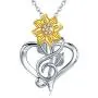 JUSTKIDSTOY Sunflower Necklace S925 Sterling Silver - You are My Sunshine Necklace Sun Flower Heart Pendant Musical Note Jewelry Gifts for Women Mom Mothers Day Birthday JUSTKIDSTOY Sunflower Necklace S925 Sterling Silver - You are My Sunshine Necklace Sun Flower Heart Pendant Musical Note Jewelry Gifts for Women Mom Mothers Day Birthday