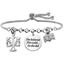 BLEOUK Lawyer Gift New Lawyer Gift She Believed She Could So She Did Bracelet Law Student Graduation Gift Future Lawyer Gift Inspirational Gift for Lawyer