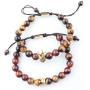 GVUSMIL 8mm Crown Lava Rock Stone Essential Oil Diffuser Bracelet Braided Rope Stone Yoga Beads Bracelets for Men Women