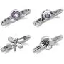 Silvershake Set of 4 Gemstone 925 Sterling Silver Dragonfly and Flower Stackable Rings Jewelry for Women Multiple way of Wear Silvershake Set of 4 Gemstone 925 Sterling Silver Dragonfly and Flower Stackable Rings Jewelry for Women Multiple way of Wear