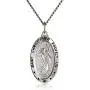 Sterling Silver Oval Saint Christopher Medal Necklace with Rhodium Plated Stainless Steel Chain, 20'' Sterling Silver Oval Saint Christopher Medal Necklace with Rhodium Plated Stainless Steel Chain, 20''