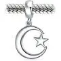 Inspirational Celestial Moon And Star Muslim Support Symbol Dangle Bead Charm For Women Teens 925 Sterling Silver Fits European Bracelet Inspirational Celestial Moon And Star Muslim Support Symbol Dangle Bead Charm For Women Teens 925 Sterling Silver Fits European Bracelet