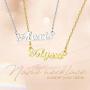 Custom4U Name Plated Necklace 18K Gold Plated Stainless Steel - Personalized Name Pendant - Name Gift Bridesmaid Birthday Jewelry Gift for Girls Women