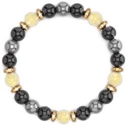 Citrine Crystal Hematite Feng Shui Black Obsidian Wealth Bracelet. Citrine Crystal Beaded Bracelets for Women and Men. 100% Wealth Generator and Lucky Money Attraction, Prosperity, Goals Manifestation, Citrine Good Luck Feng Shui Bracelet for Men and Wome