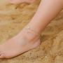 MONOZO Ankle Bracelets for Women Initial Anklet, 14k Gold Filled Layered Sunflower Ankle Bracelets Cute Boho Anklets with Initial Letter Ankle Bracelets for Teen Girls Jewelry Gifts