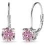 Sterling Silver Round-cut Leverback Earrings Made with Swarovski Zirconia