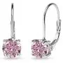 Sterling Silver Round-cut Leverback Earrings Made with Swarovski Zirconia