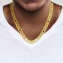 STRUCTURE BY NES 24K Yellow Gold Plated Brass Polished Figaro Mens Chain Necklace