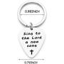 WUSUANED Christian Guitar Pick Keychain Sing to The Lord A New Song Religious Jewelry Inspirational Gift for Musicians Worship Leader