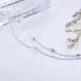 Sllaiss 925 Sterling Silver Bracelet Double Layered Chain for Women Girls with Tiny Beads Pearl Adjustable Bracelet Chain Beach Style Anklet Jewelry Sllaiss 925 Sterling Silver Bracelet Double Layered Chain for Women Girls with Tiny Beads Pearl Adjustable Bracelet Chain Beach Style Anklet Jewelry