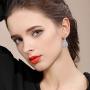 EVER FAITH 925 Sterling Silver Elegant Pave CZ Hollow-out Gastby Inspired Chandelier Earrings Clear