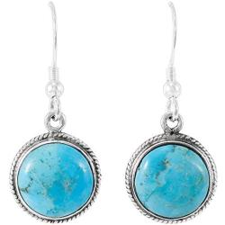 Turquoise Earrings 925 Sterling Silver & Genuine Turquoise (Choose Color)